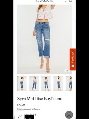 KanCan Zyra Mid-Rise Boyfriend Jeans in Light Blue Wash